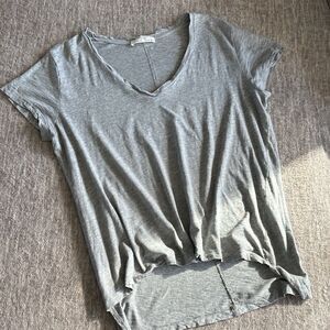 Zara Light Gray V-Neck Short Sleeve Tee